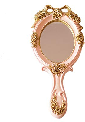 Vintage Handspiegel, Schminkspiegel, Roségold, kompakter Reise-Handspiegel, Geschenk für Mutter, Ehefrau, Freundin