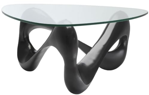 Casa Padrino Table Basse Design Bronze 100,5 x 98 x H. 43,5 cm - Table de Salon avec Plaque de Verre Triangulaire - Mobilier de Luxe