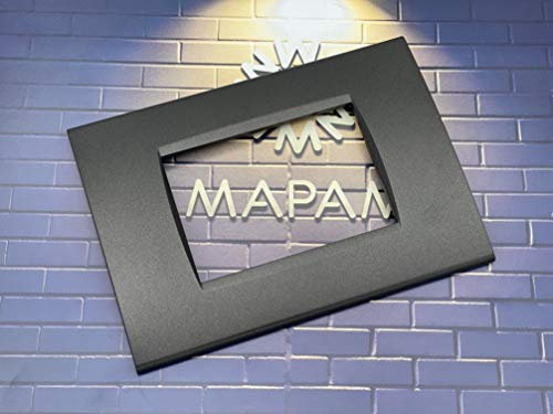 TOT ELECTRIC Placche Compatibili con Bticino LIVING LIGHT placca 3 4 7 moduli vari colori per supporti LN4703 e N4703 (7 posti, T02 - nero opaco)