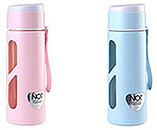 1 x Doppelglas-Wasserflasche für losen Tee, Obst, Büro.