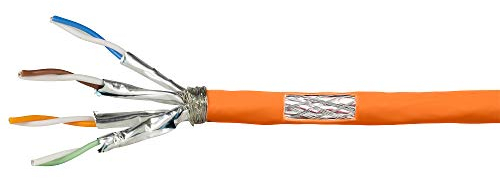 LogiLink Professional CPV0058 - CAT 7 1000MHz LSZH (Low Smoke Zero Halogen) Netzwerk Installations Kabel mit Feuer Schutzklasse: Dca, AWG23 S/FTP 25m simplex, orange