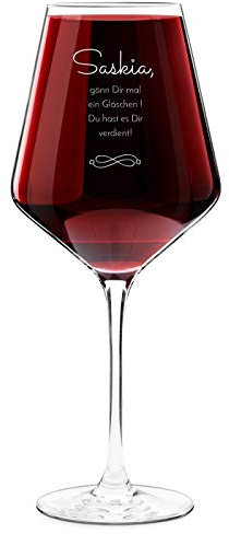 Maverton Copa De Vino Grabado - Cristal - Taza Personalizada - Regalos Originales Para Mujer - Regalo Amiga Cumpleaños - Regalo para Novia - 530 ml