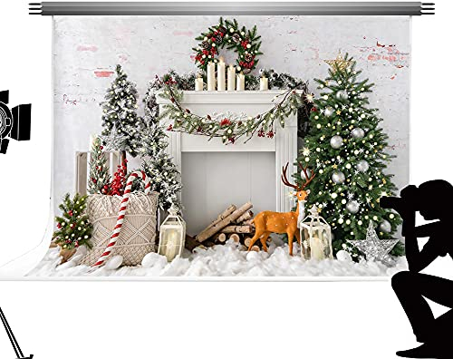 Kate 7x5ft/2,2x1,5m Hintergrund für Weihnachten - Weißer Backstein für Kinder Fotografie Portrait Fotostudio Requisiten - Weihnachten Fenster