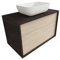 ATRIOS Conjunto Mueble de Baño, Modelo Hermes con 2 Cajones, Suspendido en Pared, con Lavabo Porcelánico Sobrepuesto y Mueble MONTADO, Acabado Laminado Pino Blanco, 60 cm
