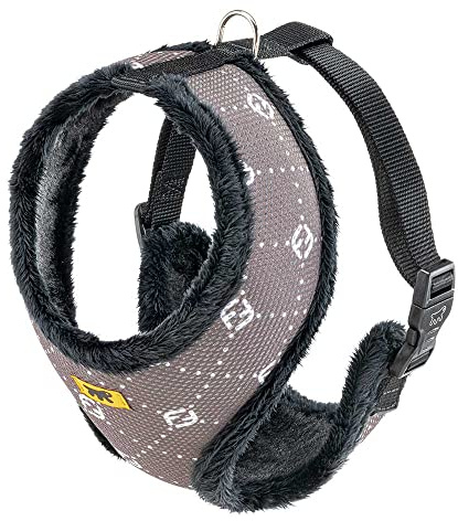 Ferplast Nikita FUR XL Hundegeschirr, atmungsaktiv, weiches Kunstfell, Verstellbarer Gurt, Taupe