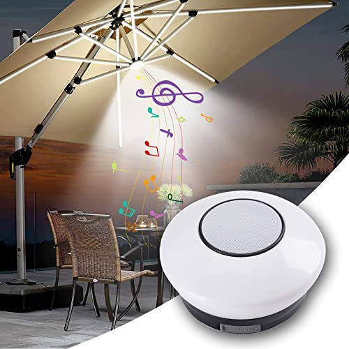 Lampes pour Parasol Rechargeable, Lumières de Parapluie Bluetooth sans Fil, 8 Couleurs Changeantes, pour la Lumière D'atmosphère de Drapeau National de Camping de Terrasse Extérieure(Color:Sound +