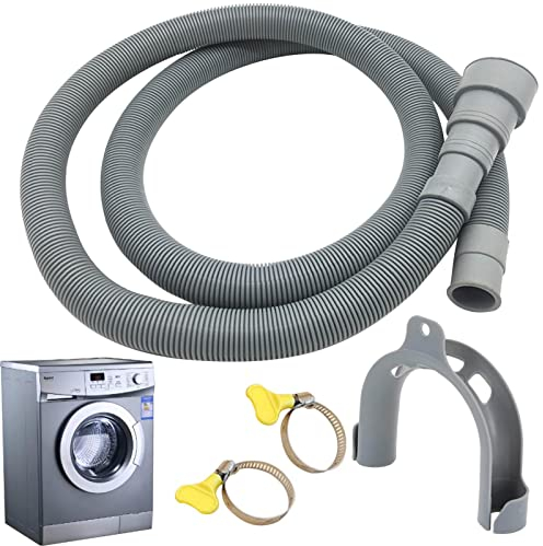 LANGYA Kit d'Tuyau vidange pour Machine à Laver, sèche-Linge et Lave-Vaisselle, 1,5m Rallonge Tuyau Vidange Machine à Laver avec 2 Pinces et Crochet, Diamètre Intérieur 20MM