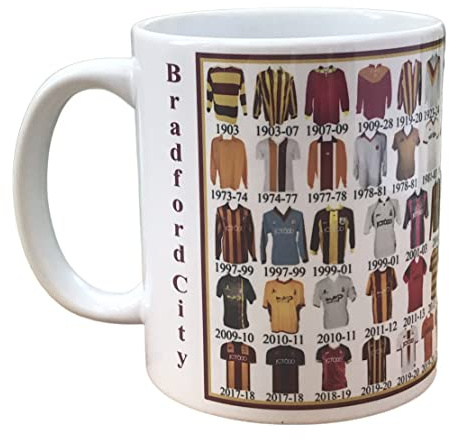 Glory Bradford City Football Shirt History Mug, Ceramic, White