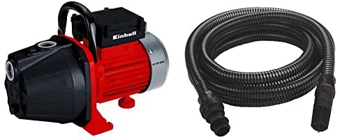 Einhell Pompe d’arrosage de surface GC-GP6036 (600 W, Débit max. 3.600 l/h, Hauteur de refoulement 40 m) & Accessoire Kit tuyau d'aspiration noir 7 mètres avec embouts en PVC - température max. : 35°