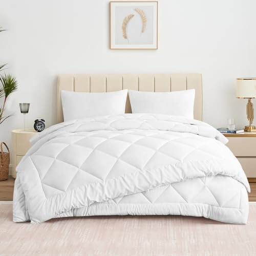 Aisbo Bettdecke 200x200 4 Jahreszeiten - Sommer Winter Bettdecke zum Knöpfen 2teilig Set 200x200cm, dünne leicht 150gsm Sommerdecke und 300gsm Ganzjahresdecke, Vierjahreszeiten Duvet Steppdecke