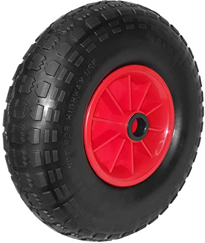 KetoBarrow 12'' Wheel 4.00-6 PU Puncture Proof Solid Wheel - 1 inch (25mm) Bore - 13 x 4 Heavy Duty Replacement for Sack Truck, Garden Trolley. Wheelbarrow. Go Cart, Trailer, Truck