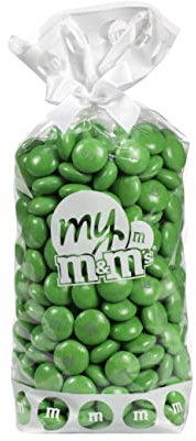 M&M'S mono couleur au chocolat au lait - Sachet de 300g de M&M'S - Idée de DIY - Idéal pour un mariage, une fête d'anniversaire, un buffet de bonbons, un baptême, une gender reveal (Vert)