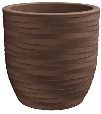 Tecnokit Nicoli Rhea Elegance Pot en résine rotative pour intérieur et extérieur, résistant aux UV, jardinière à bol diamètre 30 cm et 40 cm (Ø 40 x 40 cm, corten)