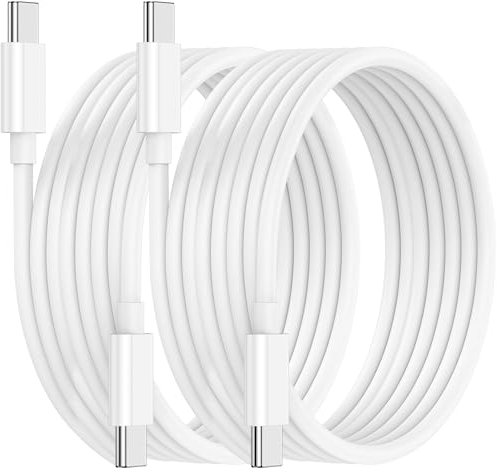2 Pack USB C to USB C Cable for iPhone16/15/max/Pro/Mini/MacBook/iPad/Samsung, 60W USBC to USBC Cable, 3 Meter Charging Cable for MacBook/iPad Air/Mini/Pro/Samsung 23+/23/22+/22