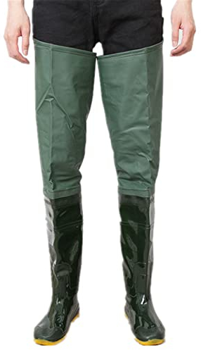 HWBZSZY Pantaloni Da Pesca in Nylon/PVC Impermeabili Da 80 Cm Stivali Da Caccia Con Cinturino Regolabile Trampolieri Da Esterno Unisex Stivali Da Pioggia in Gomma Leggeri Per Uomo E Donna,Verde,38EU