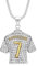 Pardofelis Fußball Anhänger Trikot, Nr.7 Fussball Jersey Halskette Gold Silber Kette Fussball Anhänger, Fußballtrikot Anhänger Kette für Herren und Jungen, Silber