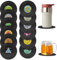 Lithyc 12 PièCes sous-Verres en Vinyle, Dessous de Plat en Verre,sous-Verres,sous-Verres en Feutre,sous-Verres Ronds en Silicone, Verre Et sous-Verres pour Bars, Café, Boissons, Tasses