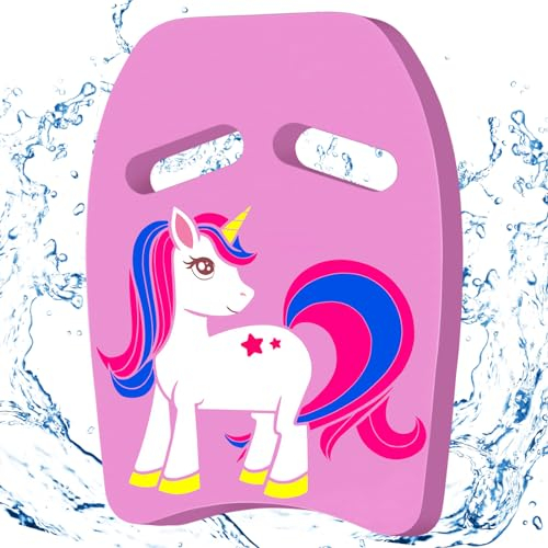 Schwimmbrett Kinder, Schwimmen Kickboard Trainingsausrüstung, Schwimmbrett mit Griffen und Cartoon Muster, Schwimm Brett Kinder ab 3-6 Jahre, Schwimmhilfe für Schwimmtraining