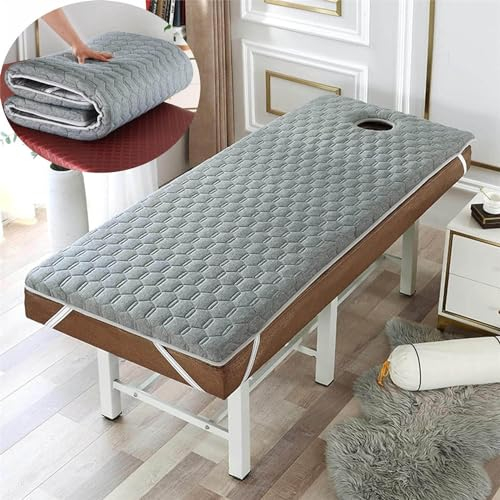 OAUKA Massageliege Bezug,Bezug Für Massageliege Mit Loch,Spa-Matratze mit Gummiband, Matratzenauflage aus Memory-Schaum,für Spa, Schönheits- und Gesichtssalon,C04,(R) 185x70x6cm