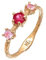 HG HAZE & GLORY Ring Damen aus 375 Gelbgold, Schmuck Frauen, Goldring, mit Saphir und Rubin, Klassisch