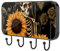 etoenbrc Crochets muraux en forme de tête de mort de tournesol - 4 crochets en fer pour accrocher des manteaux, porte-manteaux décoratifs pour mur - Robuste pour vêtements, sacs, clés