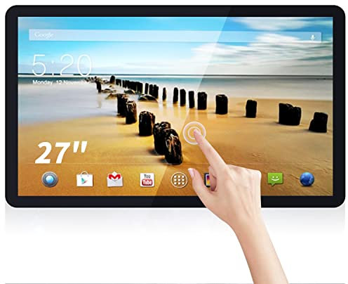 TouchWo 27 inch Android 12 Touchscreen Industrial PC, 16:9 FHD 1080P, WiFi and Built-in Speakers, RK3588 8GB RAM & 256GB ROM, Smart Board for Classroom, Meeting & Game