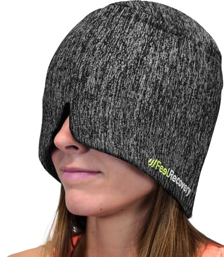 Gorro Migraña Gel Frío 360º - Antifaz Alivio Dolor Cabeza y Jaqueca - Máscara Terapia Frío/Calor Reutilizable - Sombrero Sinusitis, Estrés, Ojeras y Ojos Hinchados - Sin Olor, Talla Única (Negro)