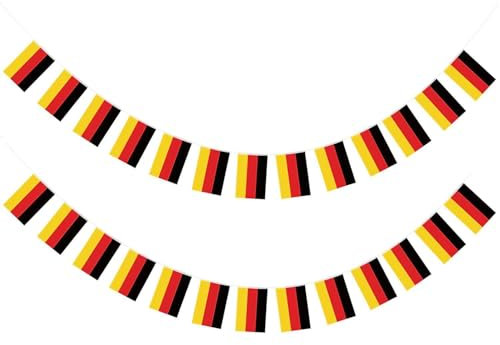 2 banderines de bandera alemana, banderines decorativos cuadrados, suministros de decoración de fiestas, accesorios de decoración de bares, bandera multicolor