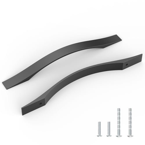 FURNIWARE 10 Stück Schrankgriffe, Möbelgriffe Schwarz 160mm Lochabstand Küchengriffe Griffe Möbel Schubladengriffe Griffe für Küchenschränke Schränke Schubladengriffe