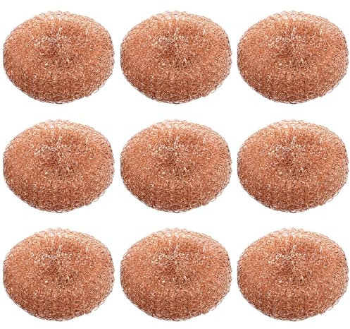 Lot de 10 tampons à récurer en cuivre très résistants en spirale pour la maison, la cuisine, la saleté, la graisse et la crasse, récurage de casseroles