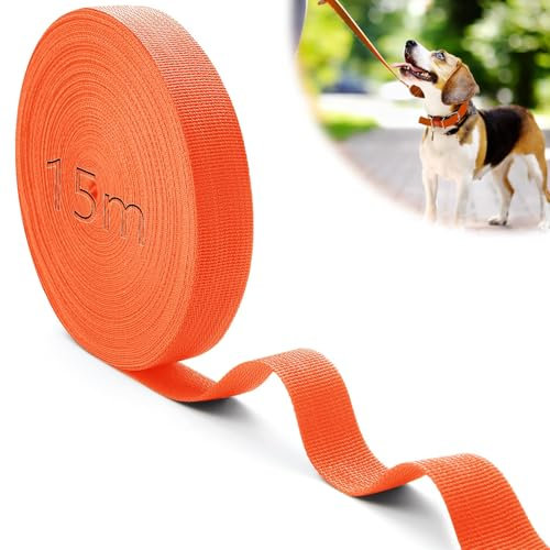 Mbsomnus 15M Gurtband Polypropylen Gurtband 25 mm Orange Gurtband Baumwolle Taschengurt Gurtbänder Wasserresistent Nylonband für Schneiden Nähen DIY Rucksack Gepäckgurten Handtaschen Hundeleinen