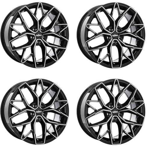 4x Oxigin Felgen 26 Oxid 8.5x19 ET38 5x108 black full polish kompatibel mit Volvo C30/S40/V50/C70 C70 S40/V40 S60 S80 S90/V90 V60 V70/XC70