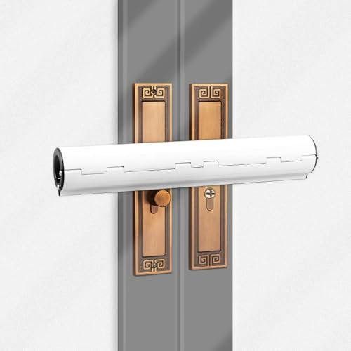 Verrou de sécurité pour porte française, 33 cm, dispositif de sécurité pour porte française, compatible avec double poignée horizontale, serrure de sécurité pour terrasse et véranda