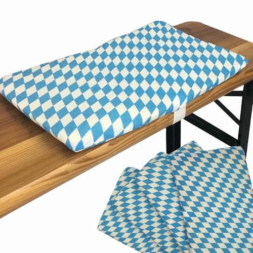 NYVI Bierbank Sitzkissen 36x25 cm NYVIGala 4er Set Bayrische Raute - Komfortable Sitzpolster für Bierbänke - Bierbankkissen mit elastischer Klettband Befestigung - Polster Bierzeltgarnitur