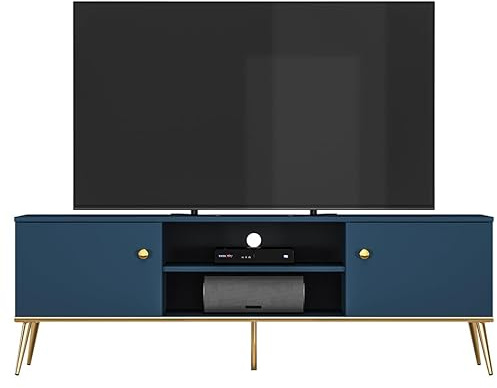konsimo Lowboard ARICIA TV-Schrank - hergestellt in der EU, viel Stauraum, mit Goldelementen