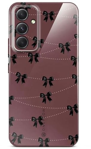 ONEFLOW Splash Cover für Samsung Galaxy A54 5G Hülle mit Design Muster, Handy Schutzhülle mit Kameraschutz, Case Bedruckt extra dünne Handyhülle, Rot Schwarz Schleifen