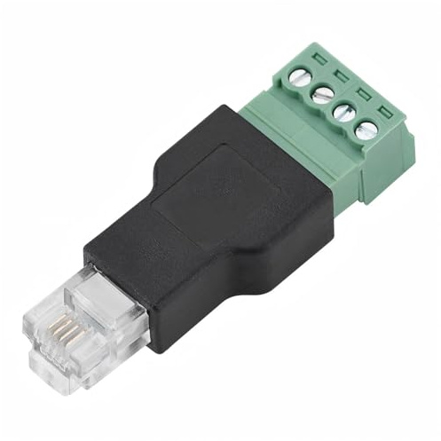 Ouitble RJ11 Stecker Schraubklemme RJ11 6P4C 4 Pin Stecker Schraubanschluss Adapter Ethernet-Stecker für Modem