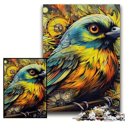 1000 Pieces Puzzle Gifts Green Sparrow cardboard Jigsaw Puzzles 26x38 cm for Mother'S Day, Birthdays, Christmas