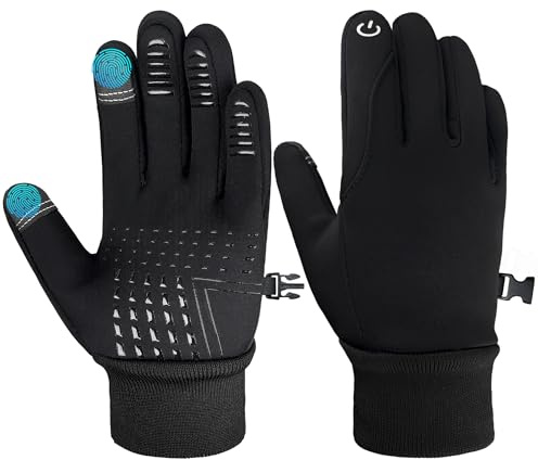 ehsbuy Winterhandschuhe Kinder Thermo Touchscreen Fleece Fahrradhandschuhe Wasserdichte Anti-Rutsch Warme Reithandschuhe Jungen 4-12 Jahre Handschuhe für Skifahren Outdoor Sport