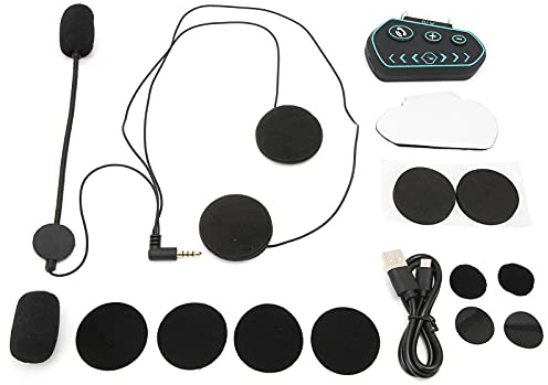 VBESTLIFE Helm-Headset, Wasserdichter Kopfhörer in HiFi-Klangqualität für Motorradfahren, IP67 Wasserdicht + CSR 5.0 + 160 Stunden Musikdauer für Motorradfahrer/Fahrer, ABS/Schwarz/1 Set