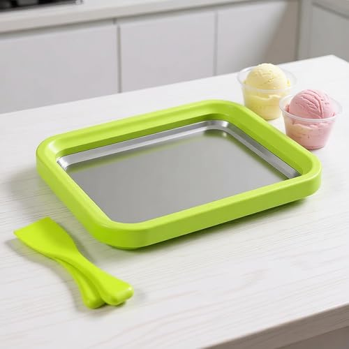 Eisplatte Eis Rolls, Rolled Ice Cream Maker, Eisplatte mit Spateln für Hausgemachte Gerollte Eiscreme, Gelato, Gefrorener Joghurt, Easy Clean