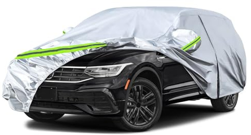 Opaltool Wasserdicht Auto Abdeckung für SWB VW Tiguan 2017-2022 | Auto Abdeckplane Wasserdicht Atmungsaktiv für Regen Sonne Staub Schutz