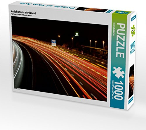 CALVENDO Puzzle Autobahn in der Nacht | 1000 Teile Lege-Größe 64 x 48 cm Foto-Puzzle für glückliche Stunden
