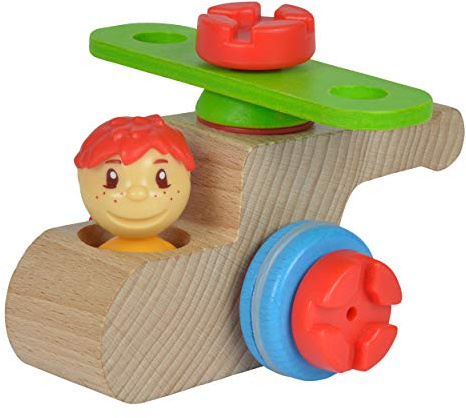 Eichhorn 100039103 - Constructor Maxi Hubschrauber, 9-TLG., Holz-Konstruktions-Set, extra große Bauteile, FSC 100% Zertifiziertes Buchenholz, Made in Germany