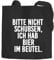 Jutebeutel Bitte nicht schubsen ich habe Bier im Beutel Baumwolltasche Stoffbeutel Tragetasche Moonworks, Bier im Beutel Schwarz, 2 lange Henkel