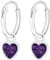 JAYARE Ohrringe Mädchen Creole Herz 925 Sterling Silber Zirkonia Amethyst-lila Kinder Mädchenohrringe Kinderohrringe