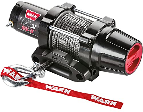 WARN 101020 VRX 25-S Powersports Winch with Handlebar Mounted Switch and Synthetic Rope: 3/16 Diameter x 50' Length, 1.25 Ton (2,500 lb) Capacity