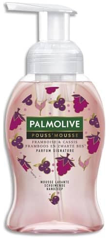 PALMOLIVE - Savon Liquide Mains Magic Pouss'Mousse Framboise/Cassis - Mousse Lavante Délicatement Parfumée - Distributeur de Savon à Pompe de 250 ml