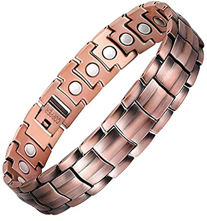 Jeracol Magnetic Bracelet for Men,Solid Copper Bracelets with Strong Magnets Adjustable Wristband with Remove Tool & Jewellry Gift Box