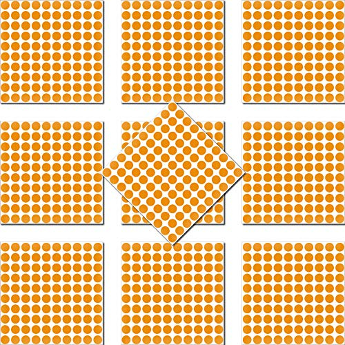 1000 Klebepunkte 3mm selbstklebend farbige Punkt Aufkleber PVC Deko Folie Etiketten Inventur (orange)
